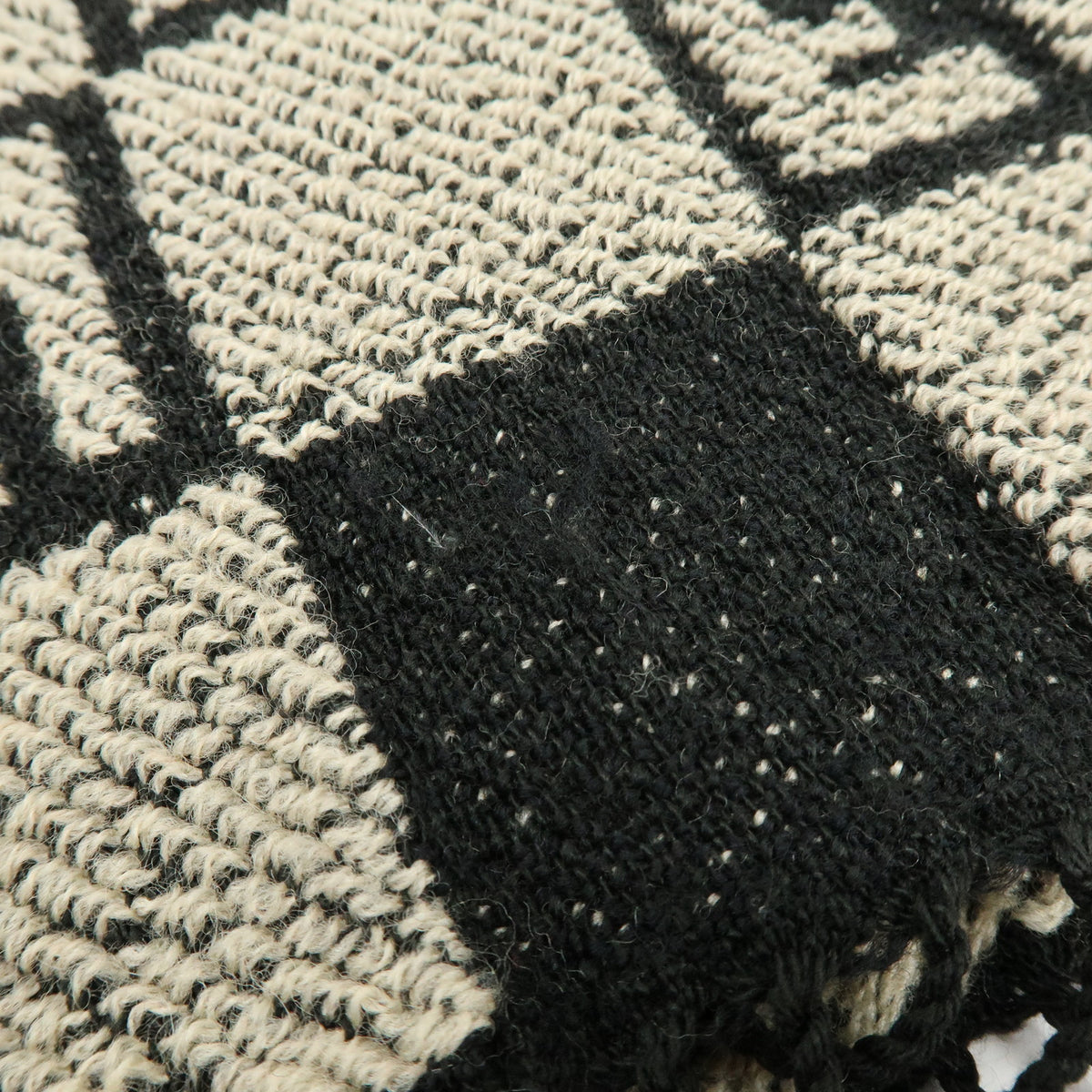 FENDI Zucca FF Logo Acrylic Wool Scarf Shawl Beige Black