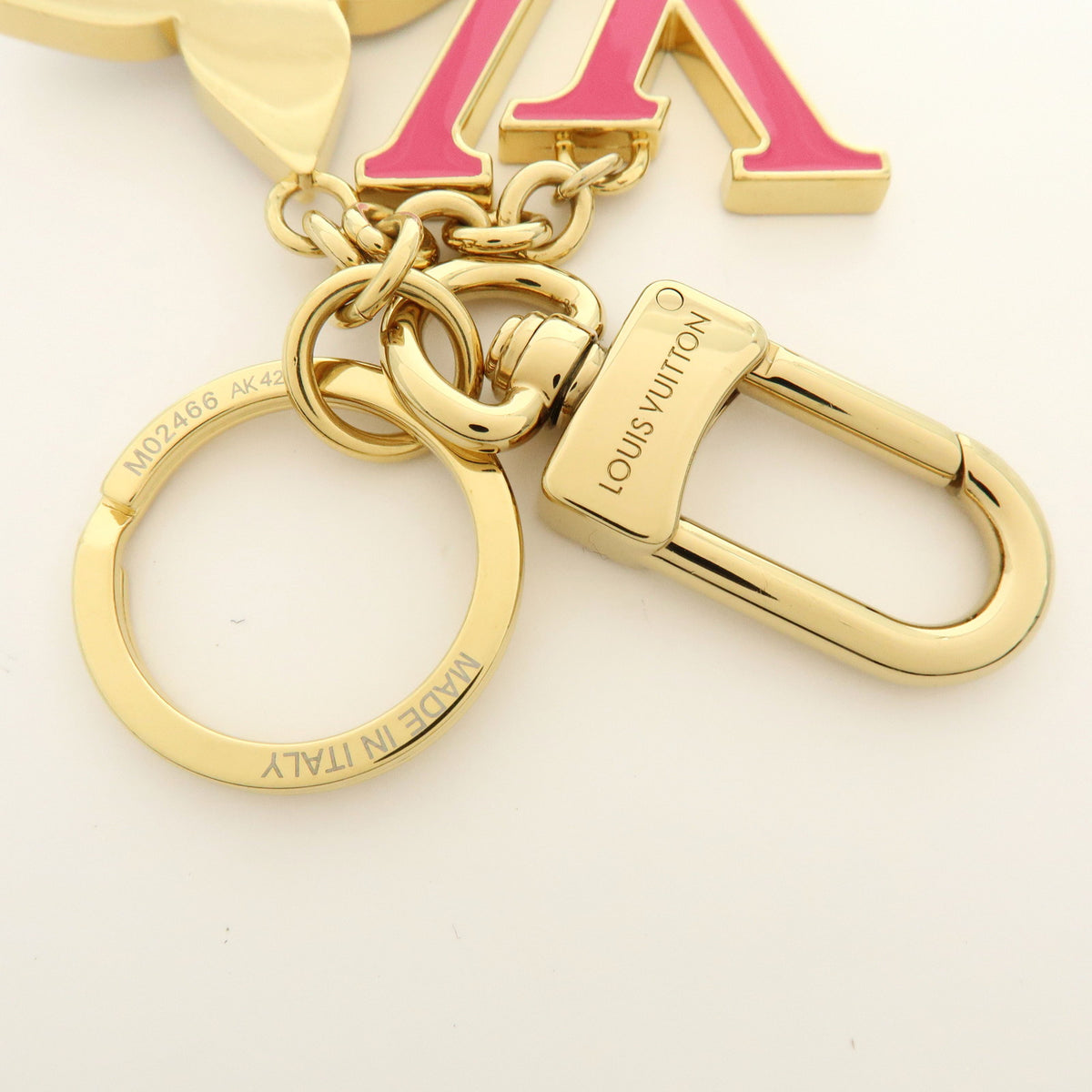 Louis Vuitton Monogram Multicolor Iconic Key Chain Fuchsia M02466