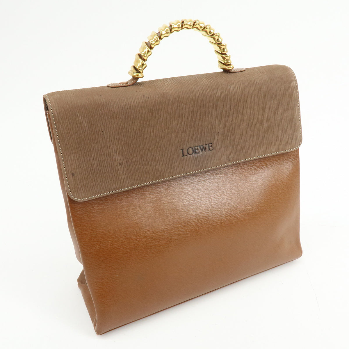 LOEWE Velazquez Suede Leather 2Way Shoulder Bag Hand Bag Brown
