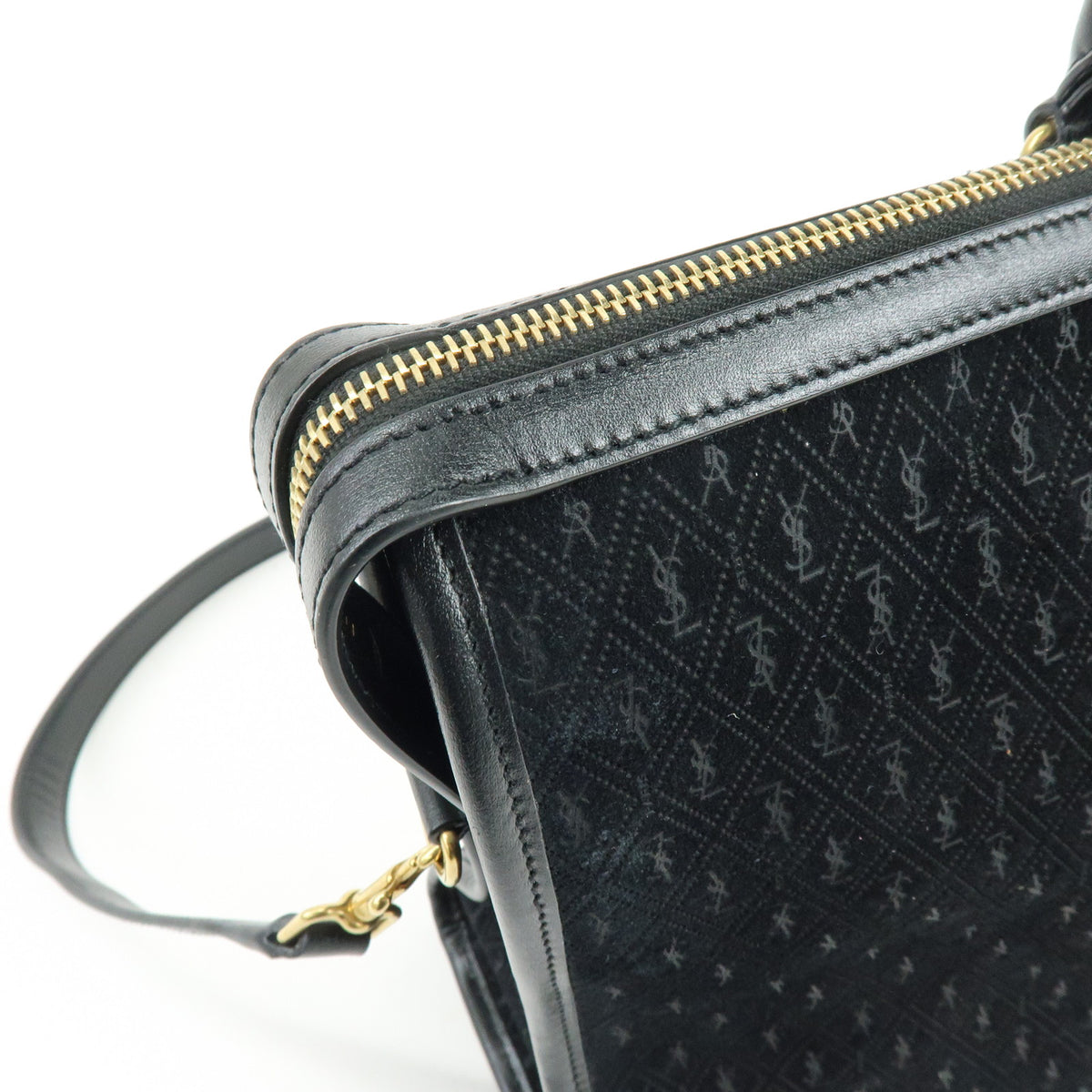 SAINT LAURENT PARIS LE MONOGRAMME Suede Leather 2Way Bag Black 578336
