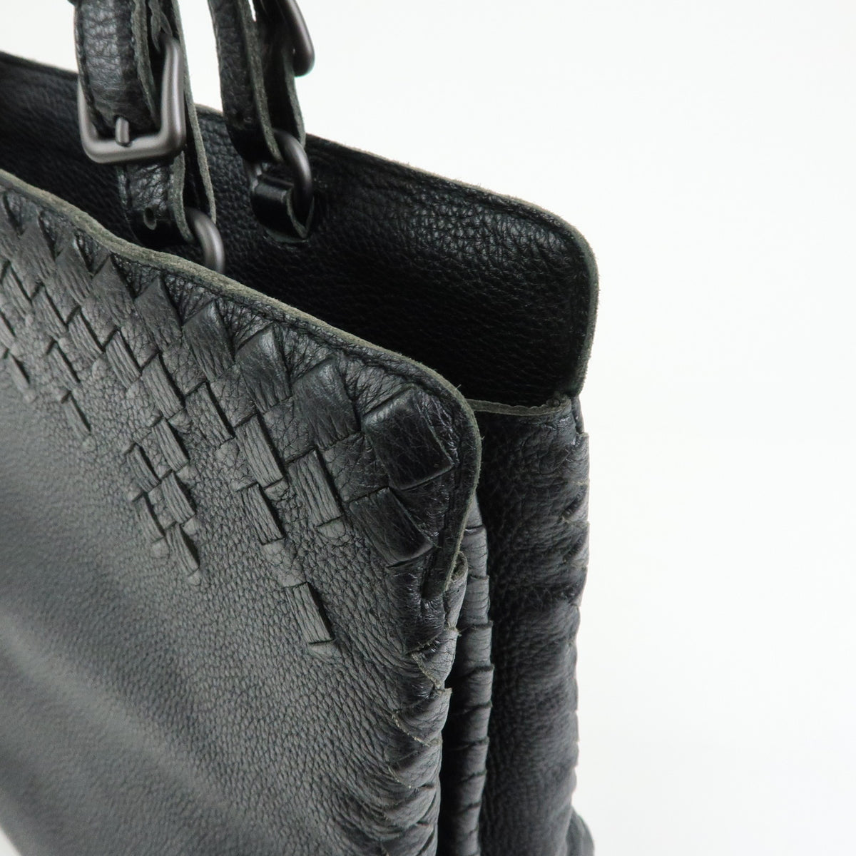 BOTTEGA VENETA Intrecciato Leather Tote Bag Shoulder Bag Black