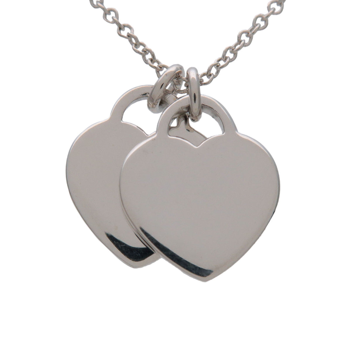 Tiffany & Co Return to Tiffany Mini Double Heart Tag Necklace SV925