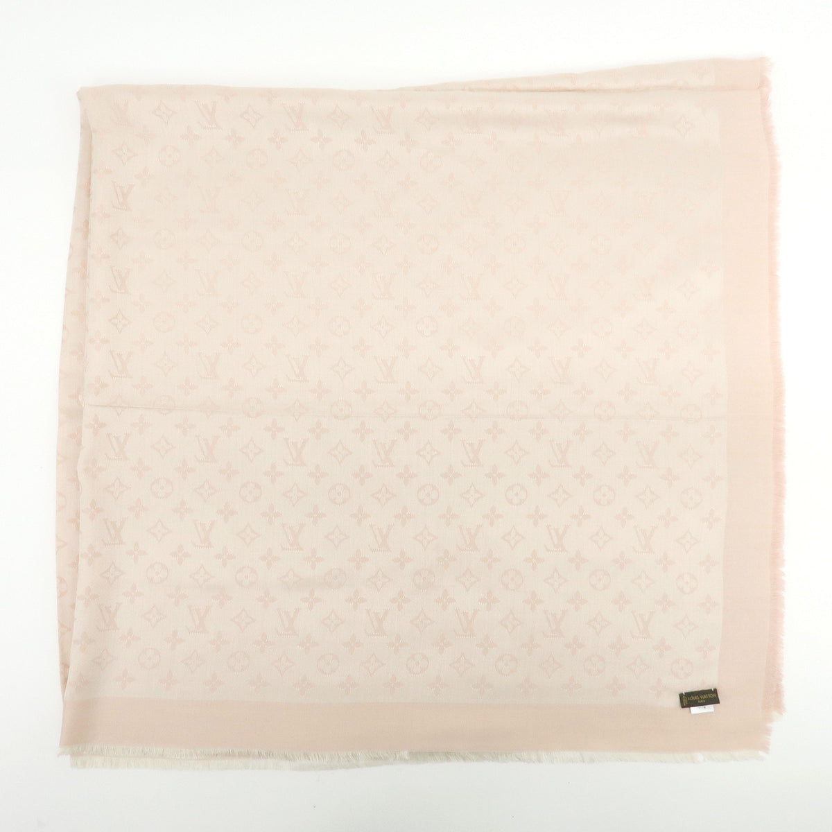 Louis Vuitton Monogram Silk Wool Scarf Rose Poudre 401910
