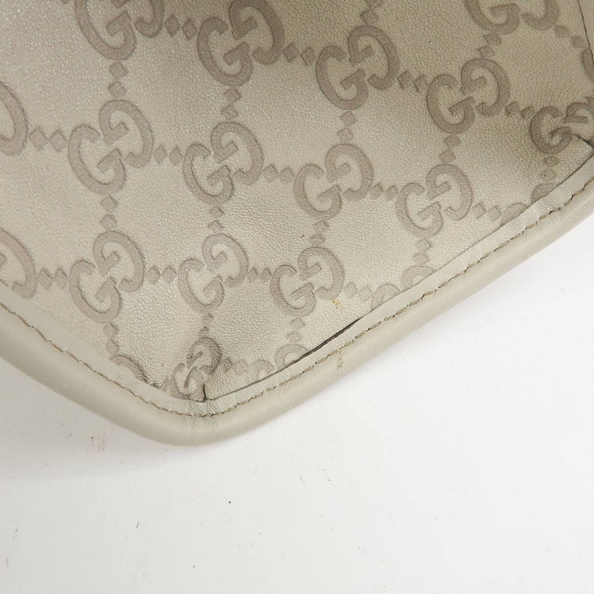 GUCCI Jackie Guccissima Leather Shoulder Bag Hand Bag Ivory 203494
