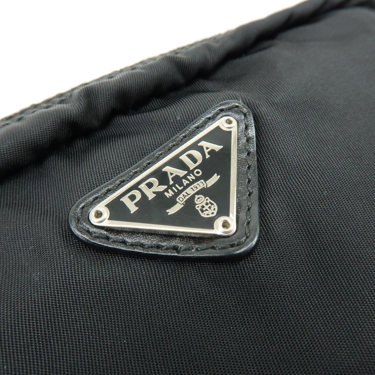 PRADA Triangle Logo Lot of 2 Nylon Pouch Cosmetic Case Black Khaki