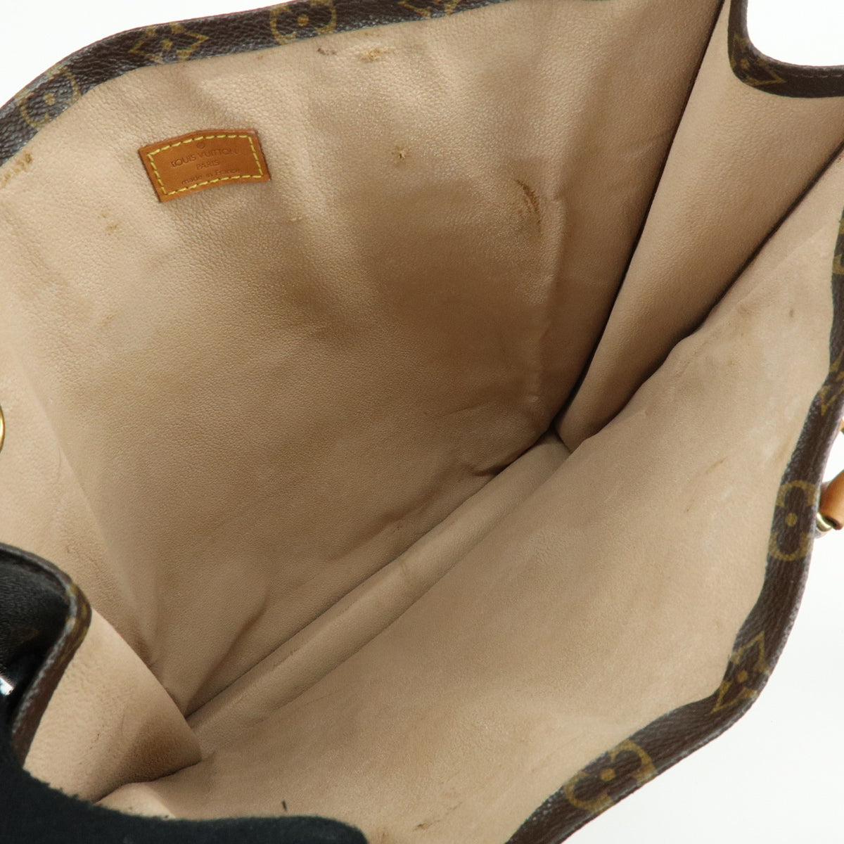Louis Vuitton Monogram Sac Plat Leather Tote Bag Hand Bag Brown M51140