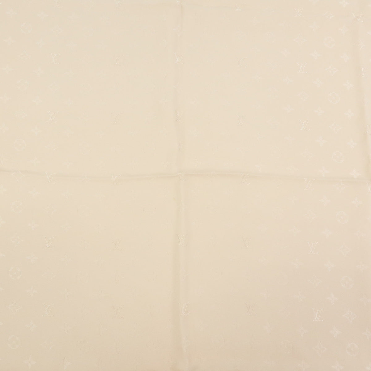 Louis Vuitton Monogram Carre Monaco Silk 100% Scarf Beige M71146
