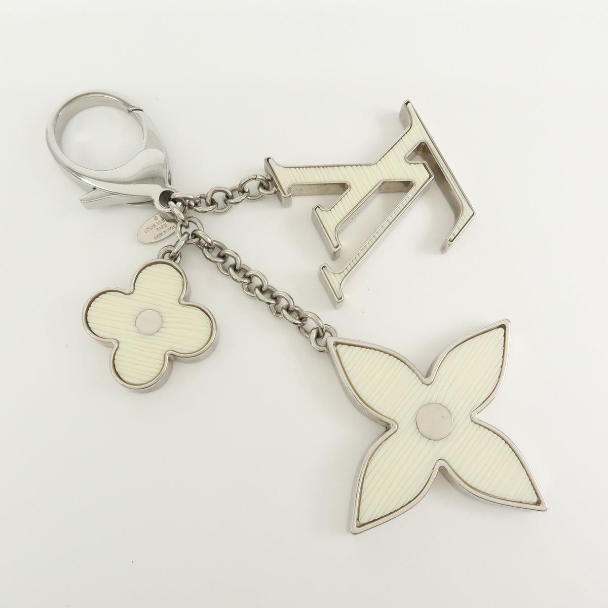 Louis Vuitton Bijoux Sac Fleur de Epi Bag Charm Key Holder White M65085
