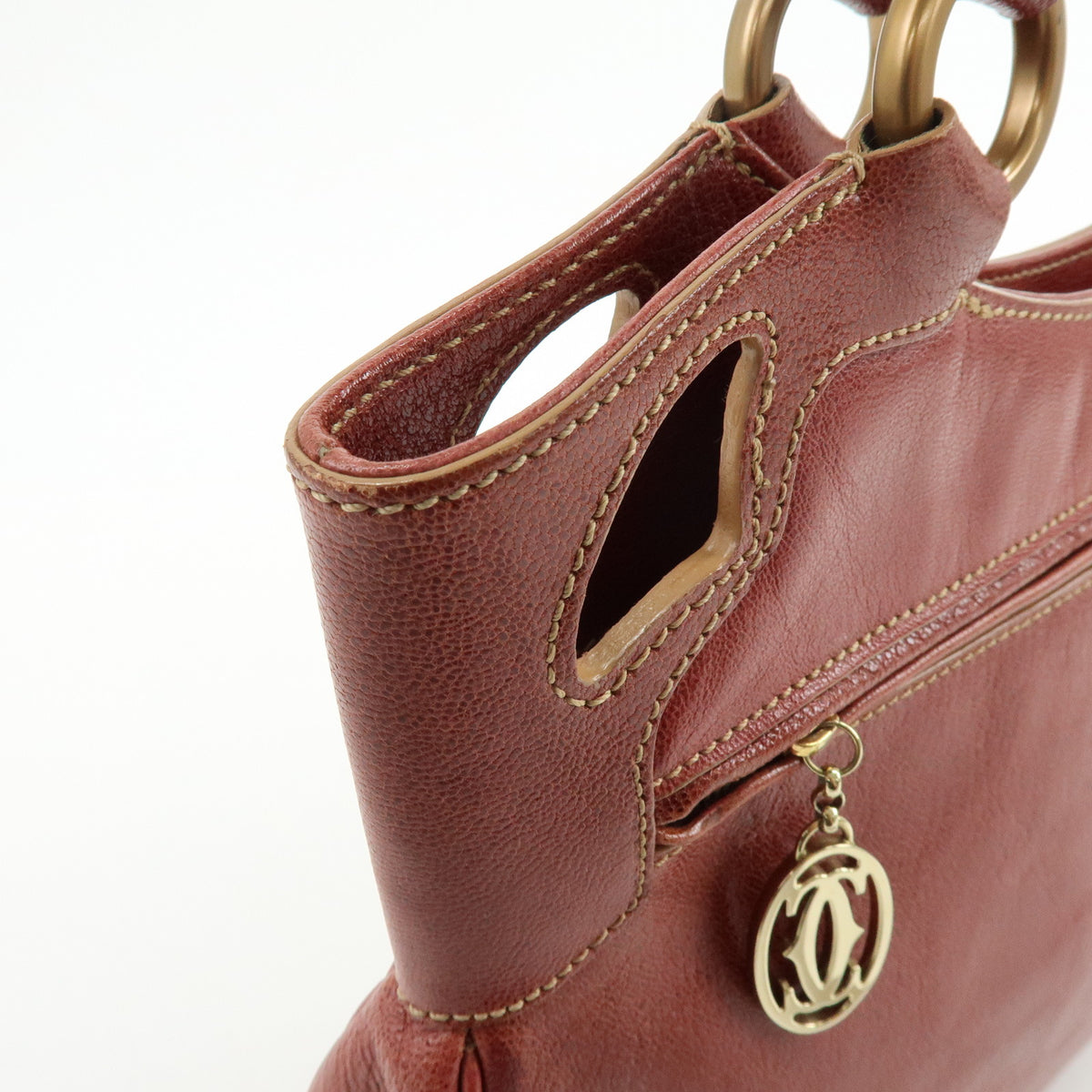 Cartier Marcello de Cartier Leather Hand Bag Tote Bag Red