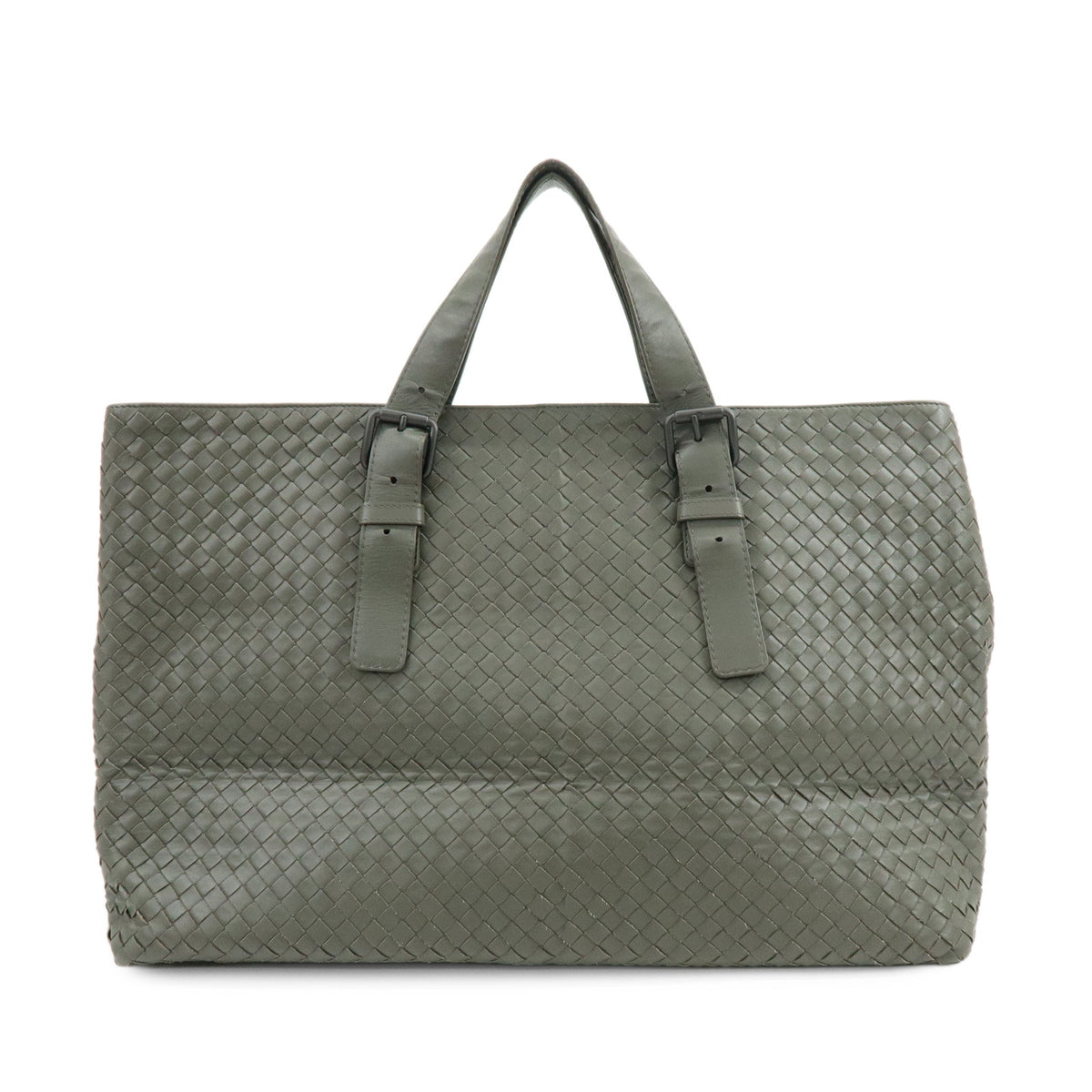 BOTTEGA VENETA Intrecciato Leather Tote Bag Hand Bag  Grey 189632