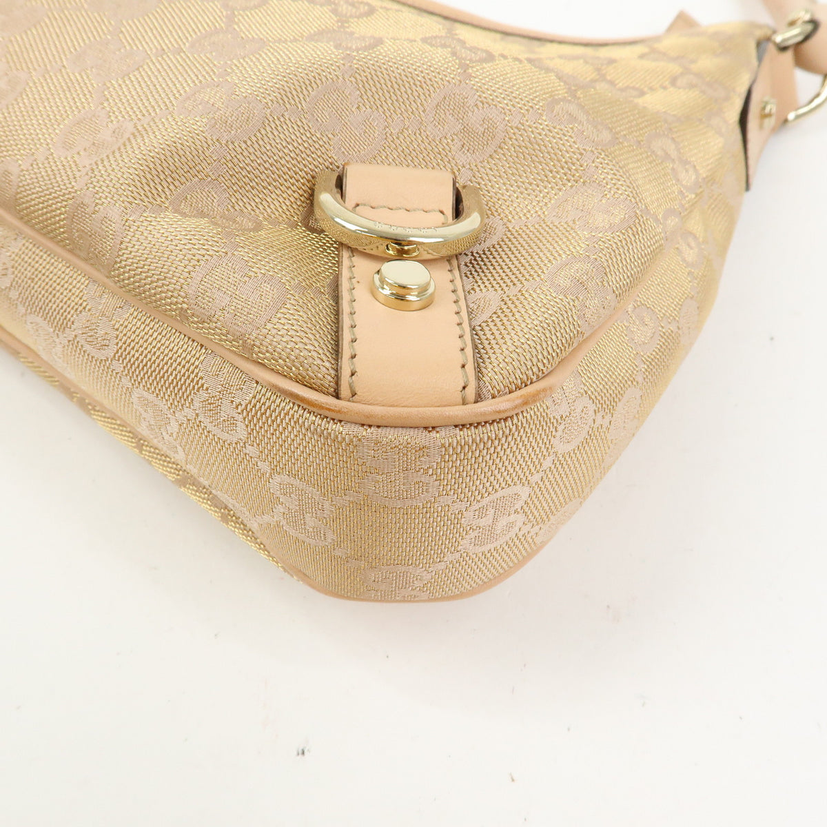 GUCCI Abbey Canvas Leather Shoulder Bag Hand Bag Pink Beige 130738