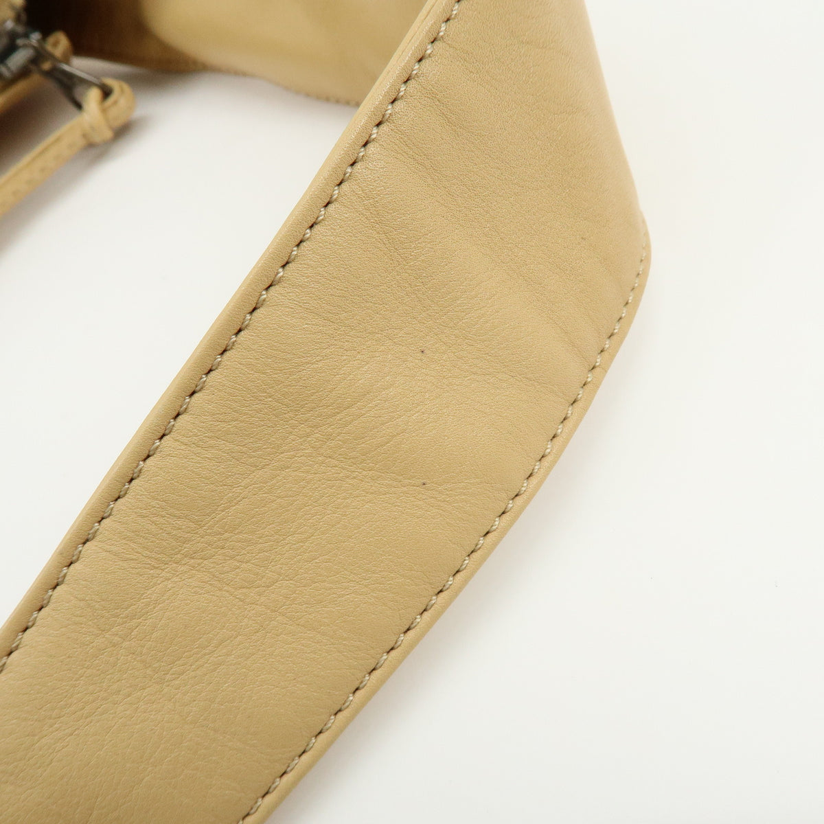 CHANEL COCO Mark Lamb Skin Shoulder Bag Hand Bag Beige