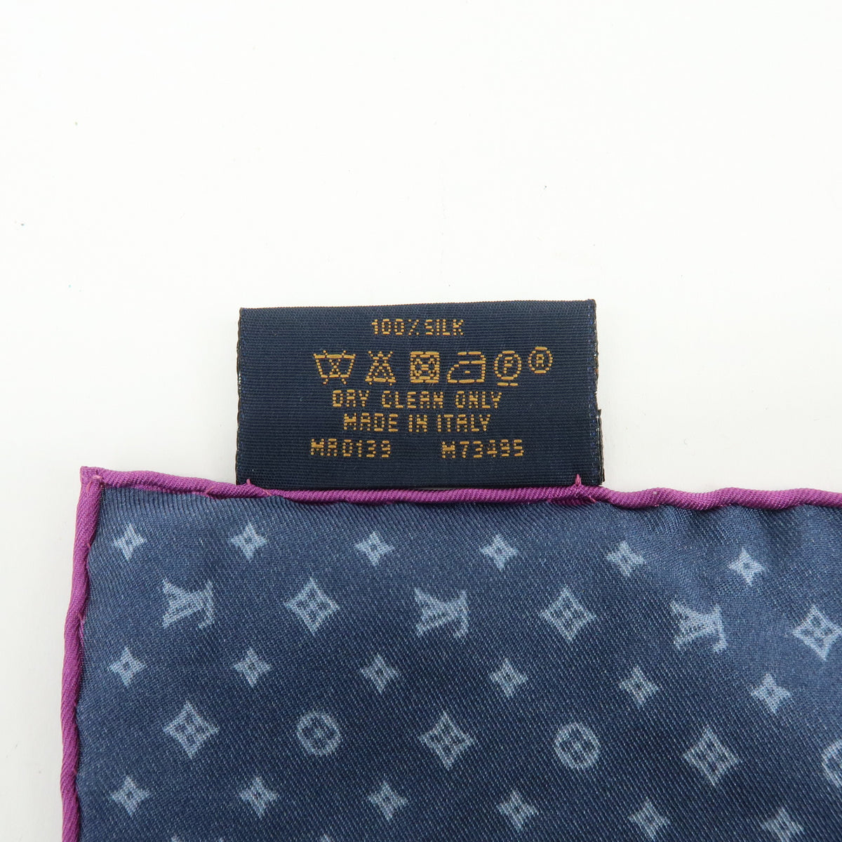 Louis Vuitton Monogram Lot of 2 Silk 100% Scarf Brown Navy
