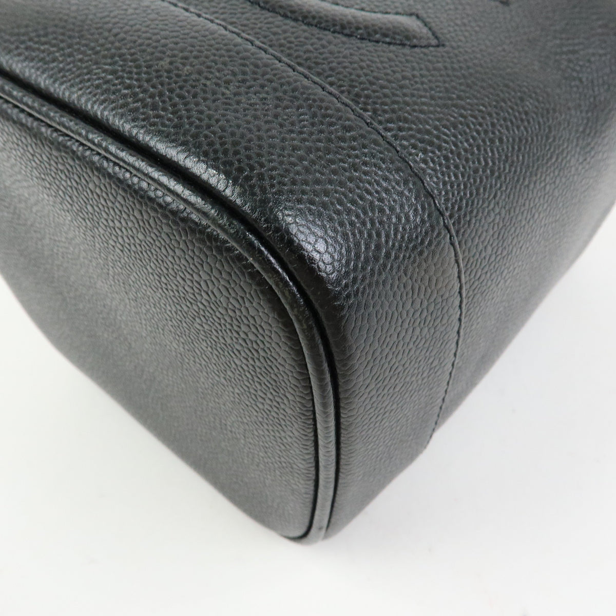CHANEL COCO Mark Caviarskin Vanity Bag Hand Bag Black A01998