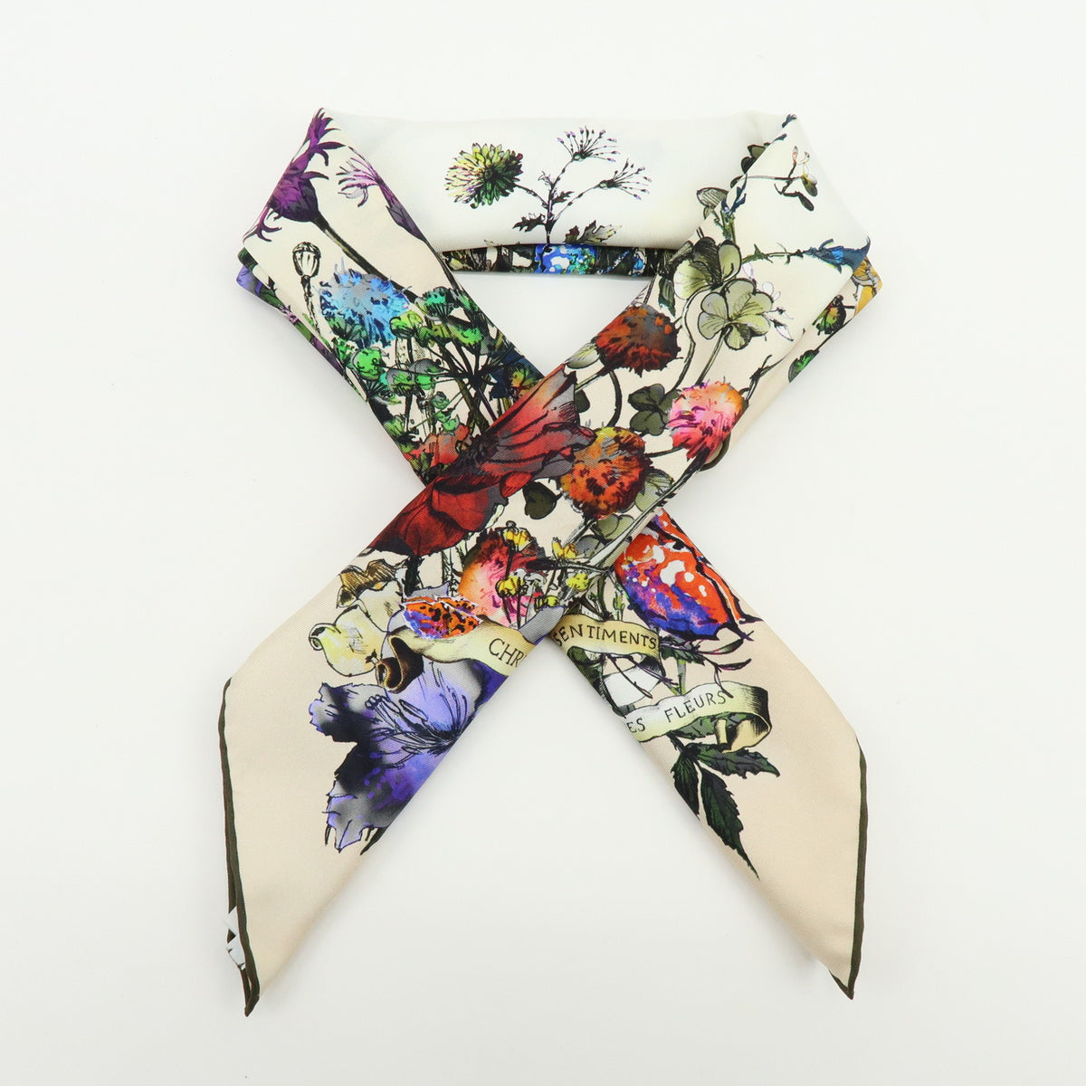 Christian Dior Silk 100% Scarf D Millefiori Multicolor
