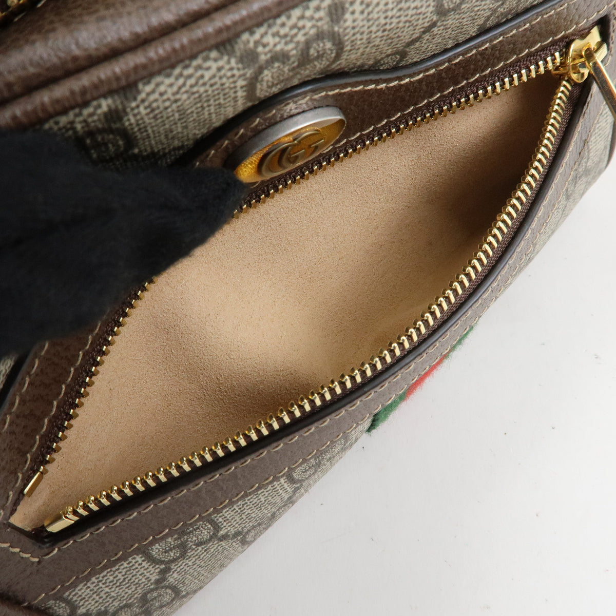 GUCCI Ophidia Sherry Double G GG Supreme Leather Shoulder Bag 517350