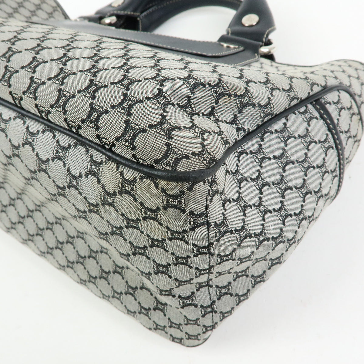 CELINE Macadam Boogie Bag Canvas Leather Hand Bag Black
