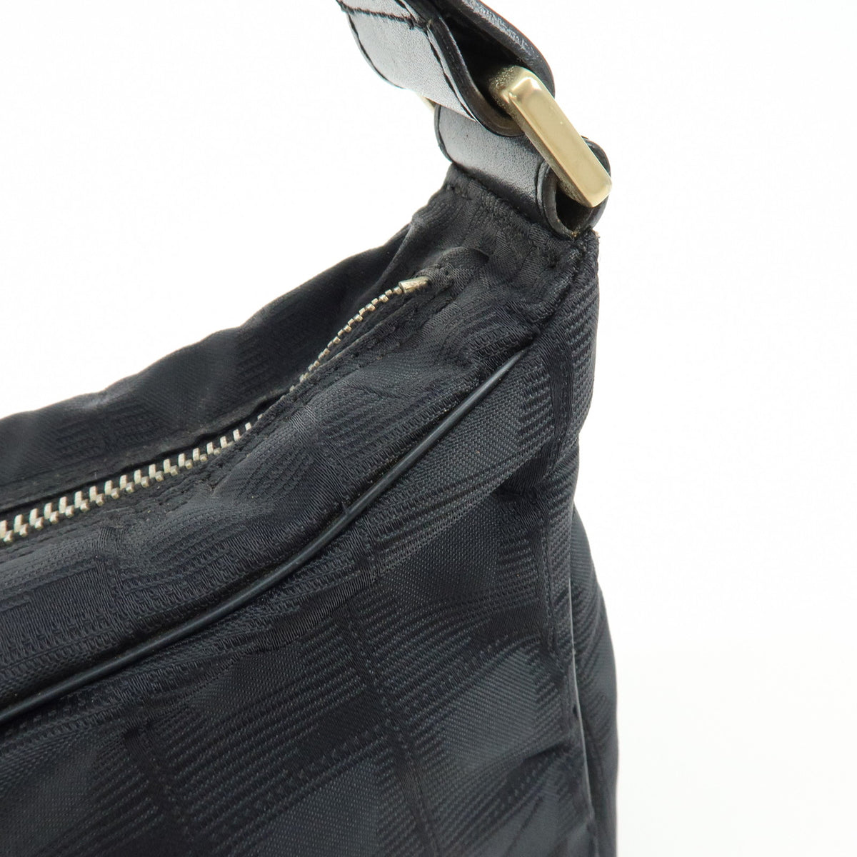 CHANEL New Travel Line Nylon Jacquard Leather Shoulder Bag Black