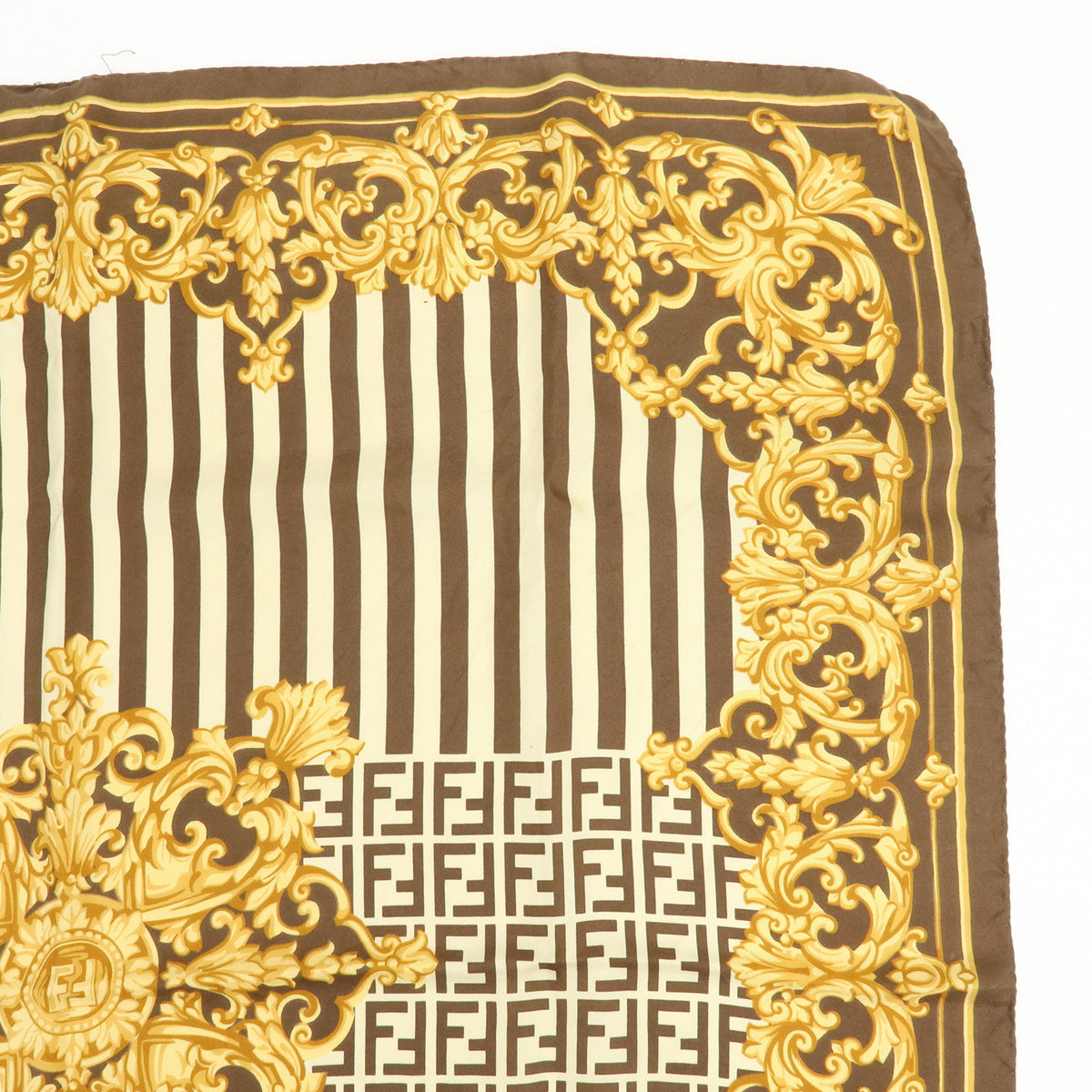 FENDI ETRO Lot of 2 Zucca Pequin Paisley Wool Silk Scarf Stawl