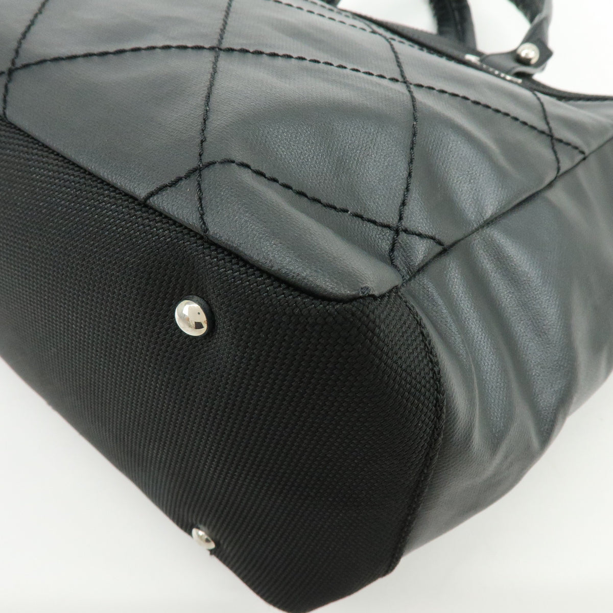 CHANEL Paris Biarritz MM PVC Leather Tote Bag Hand Bag Black A34209