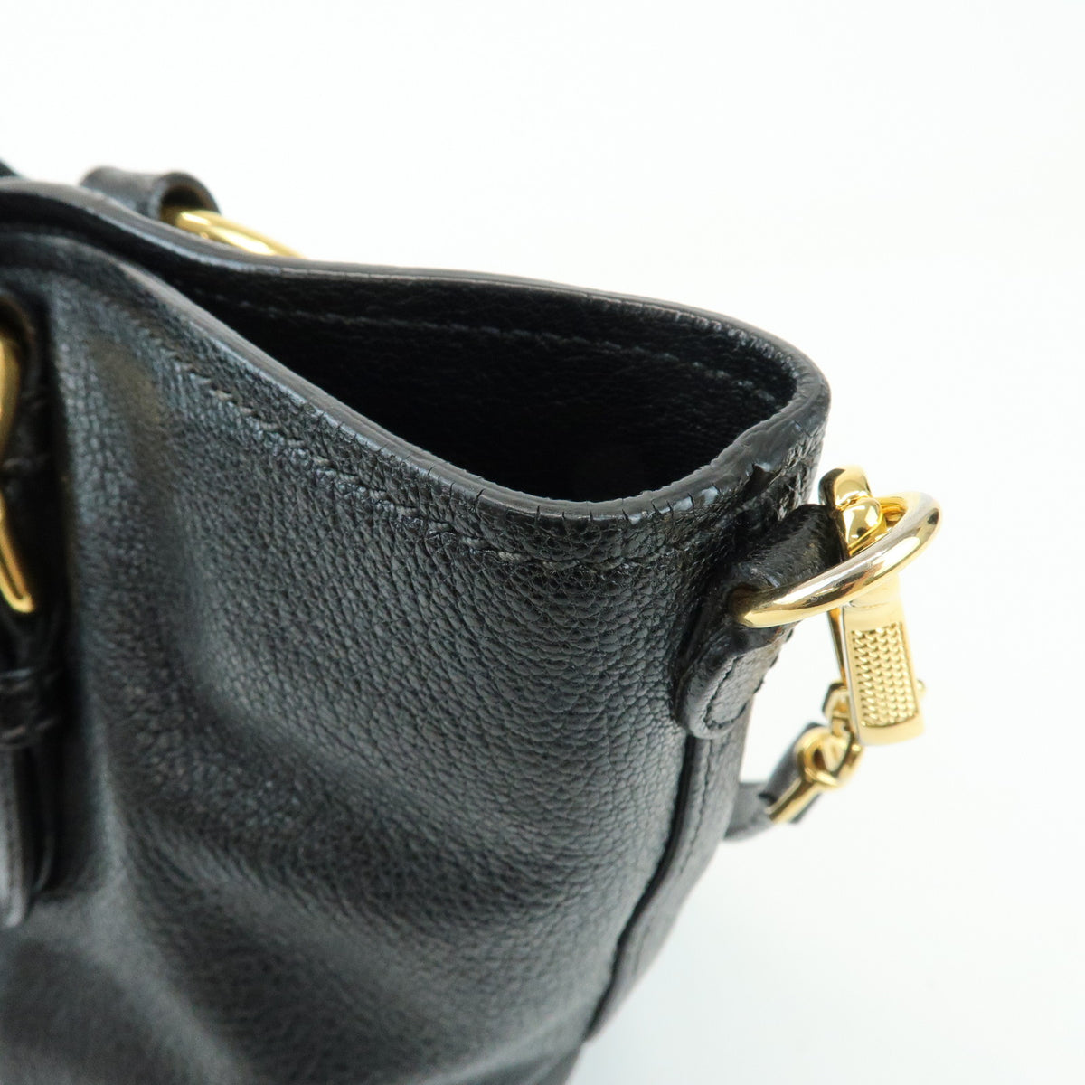 MIU MIU Madras Leather 2Way Shoulder Bag Hand Bag Black RN0886