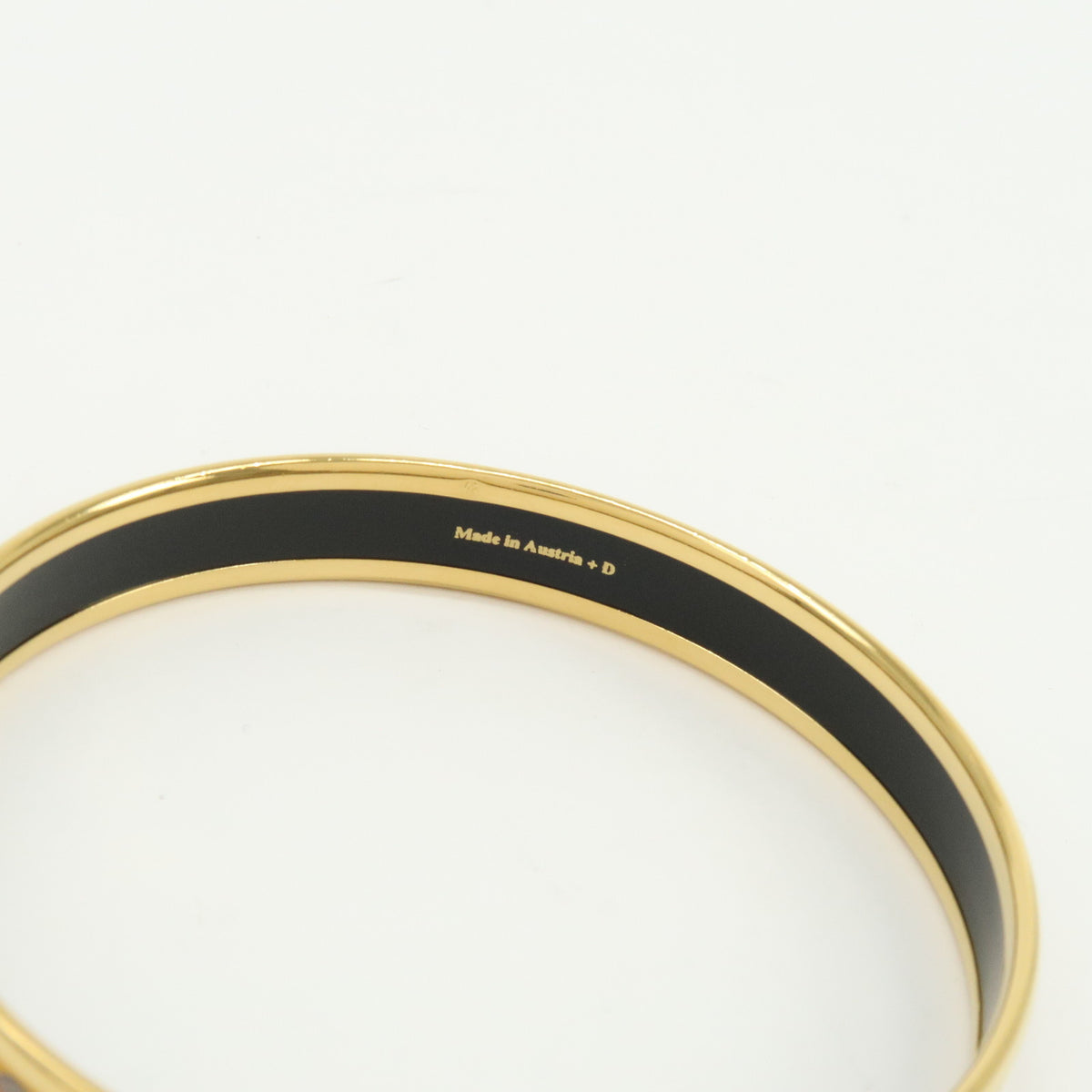 HERMES Email PM Gold Plated Bracelet Bangle Yellow Gold