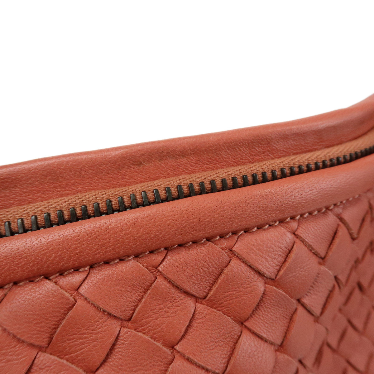 BOTTEGA VENETA Hobo Intrecciato Leather Shoulder Bag Coral Pink 115654
