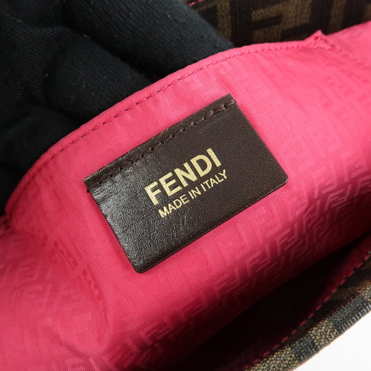 FENDI Zucca PVC Tote Bag Shoulder Bag Brown Pink 8BH223