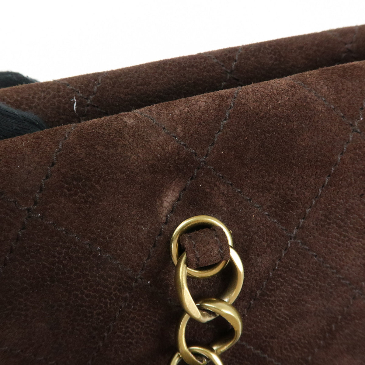 CHANEL COCO Mark Suede Tote Bag Shoulder Bag Brown