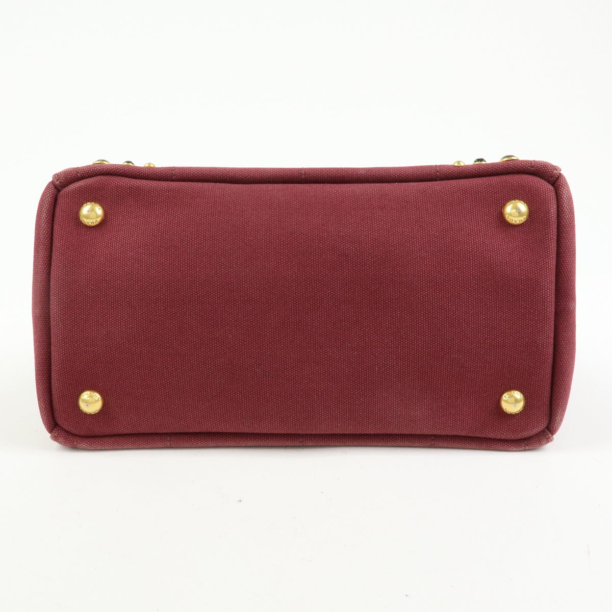 PRADA Triangle Logo Canapa Mini Canvas 2Way Bag Bijoux Bordeaux 1BG439
