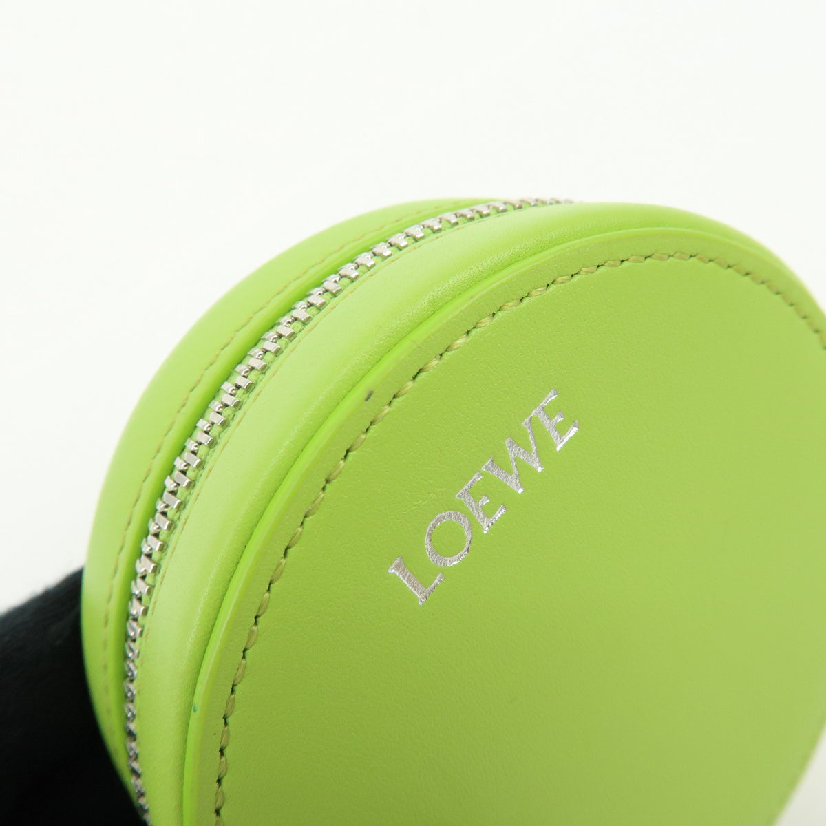 LOEWE Calf Leather Pebble Cookie Key Holder Pouch Coin Case Green