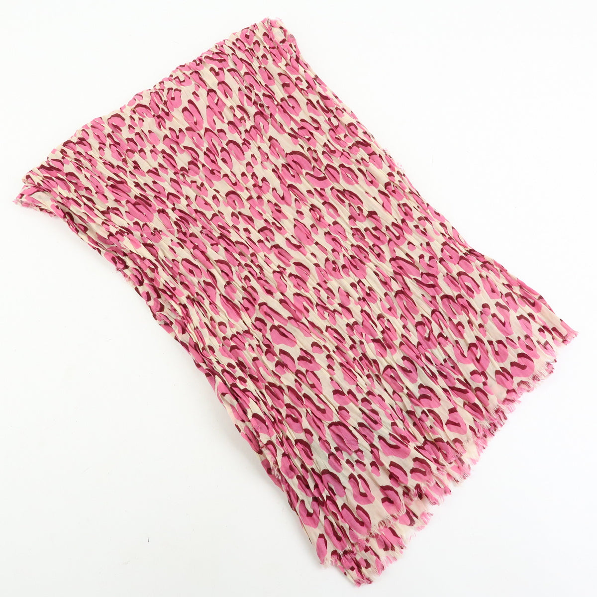 Louis Vuitton Leopard Cotton 100% Shawl Scarf Pink Green 401910