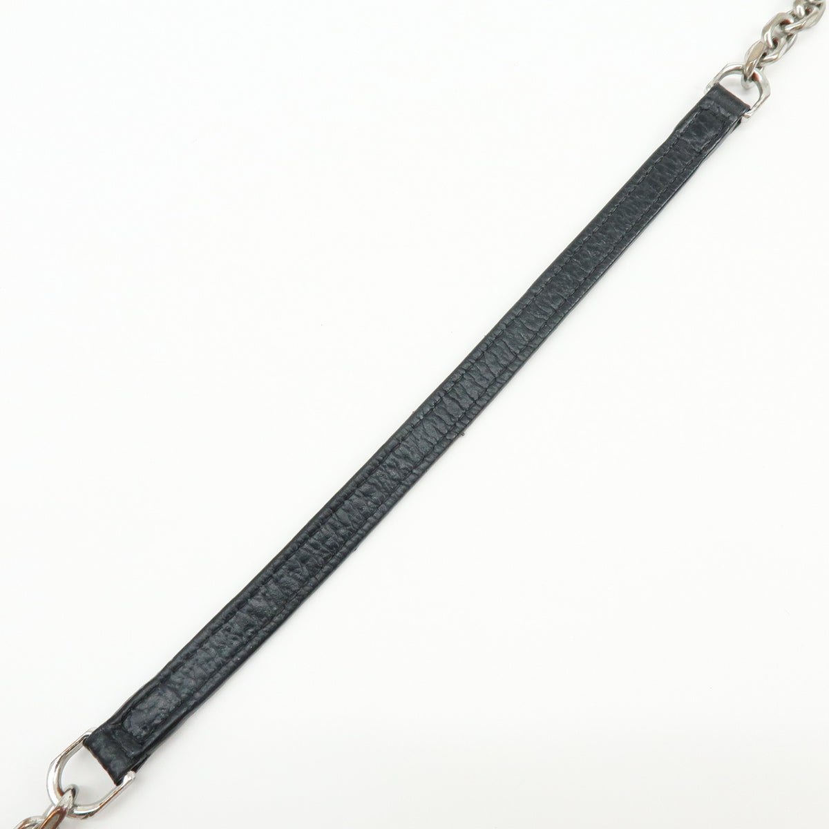 Maison Margiela Four-Stitch Leather Chain Wallet Shoulder Bag Black