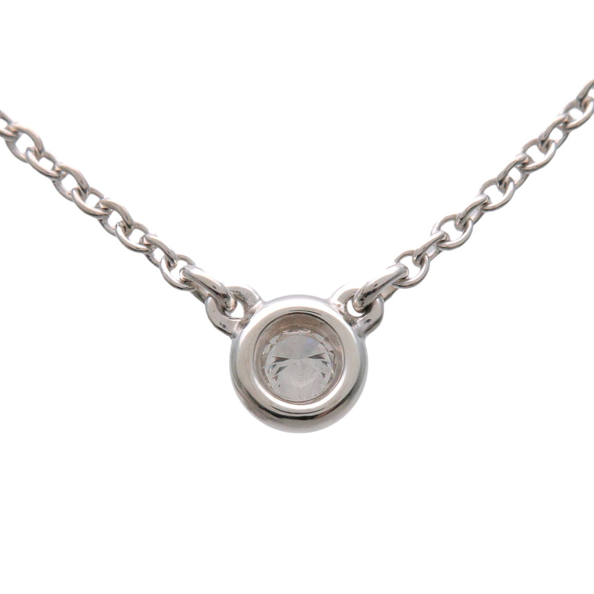 Tiffany & Co By The Yard 1P Diamond Necklace SV925 Silver
