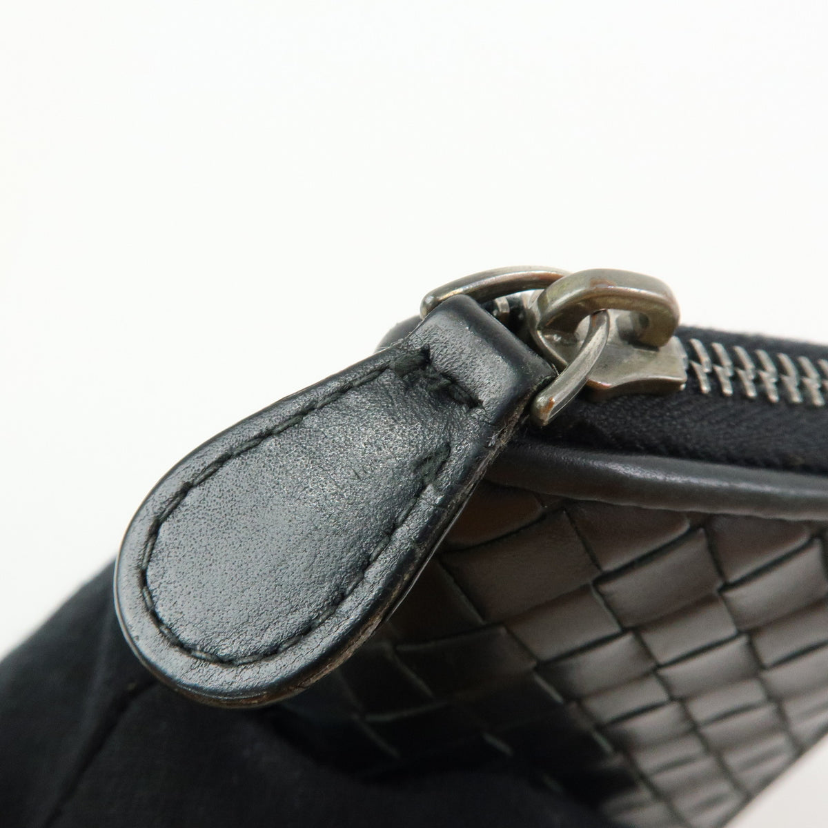 BOTTEGA VENETA Intrecciato Leather Coin Case Black V4651