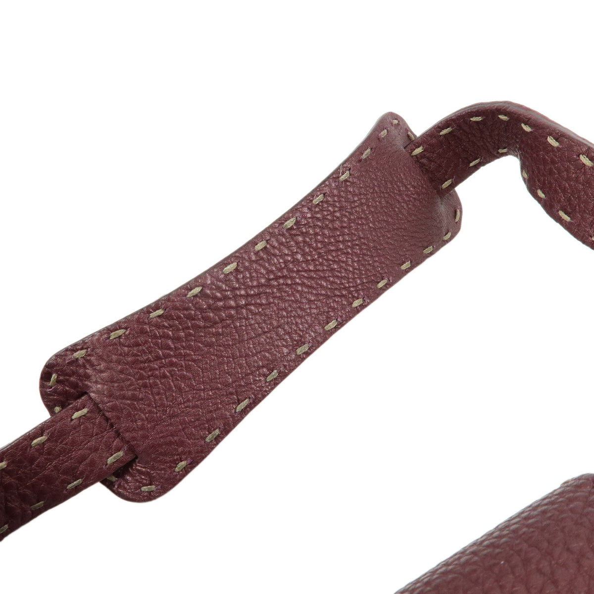 FENDI Selleria Leather Shoulder Bag Hand Bag Purple 8BR407