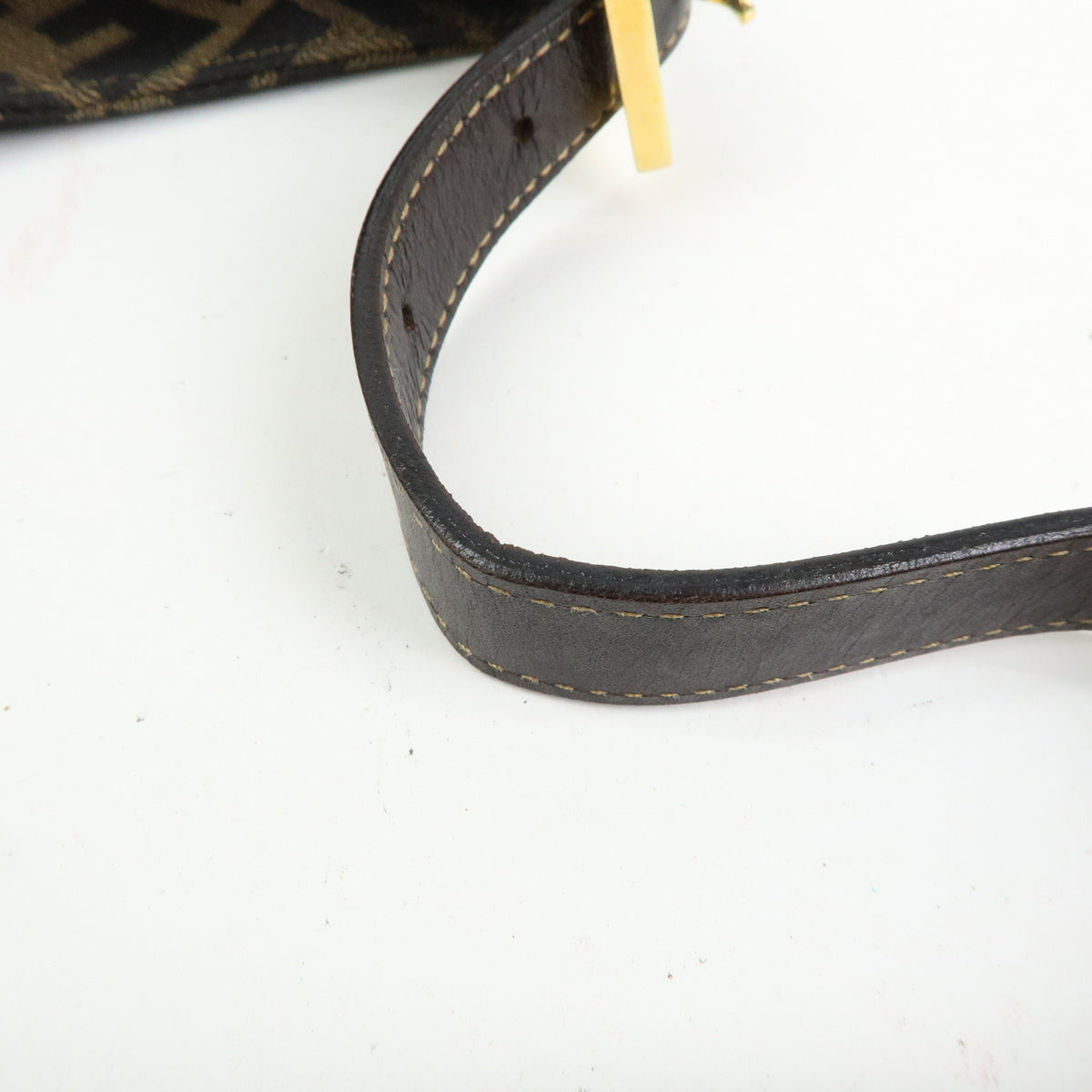 FENDI Zucca Canvas Leather Shoulder Bag Hand Bag Brown 26569