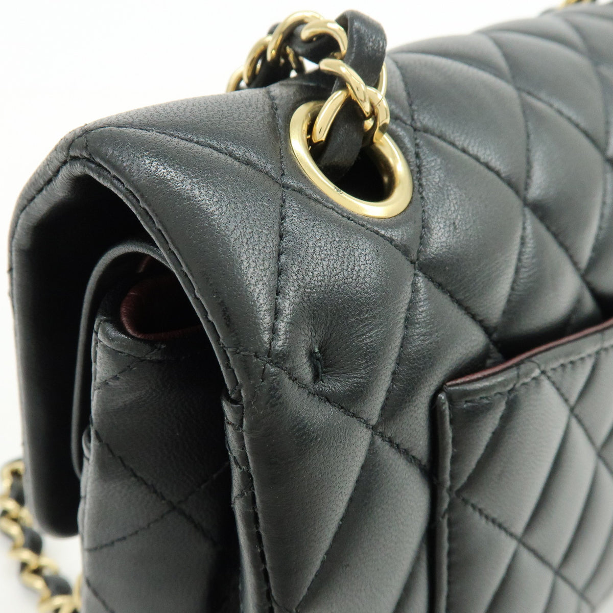 CHANEL Matelasse 23 Lambskin Double Flap Chain Shoulder Bag  A01113