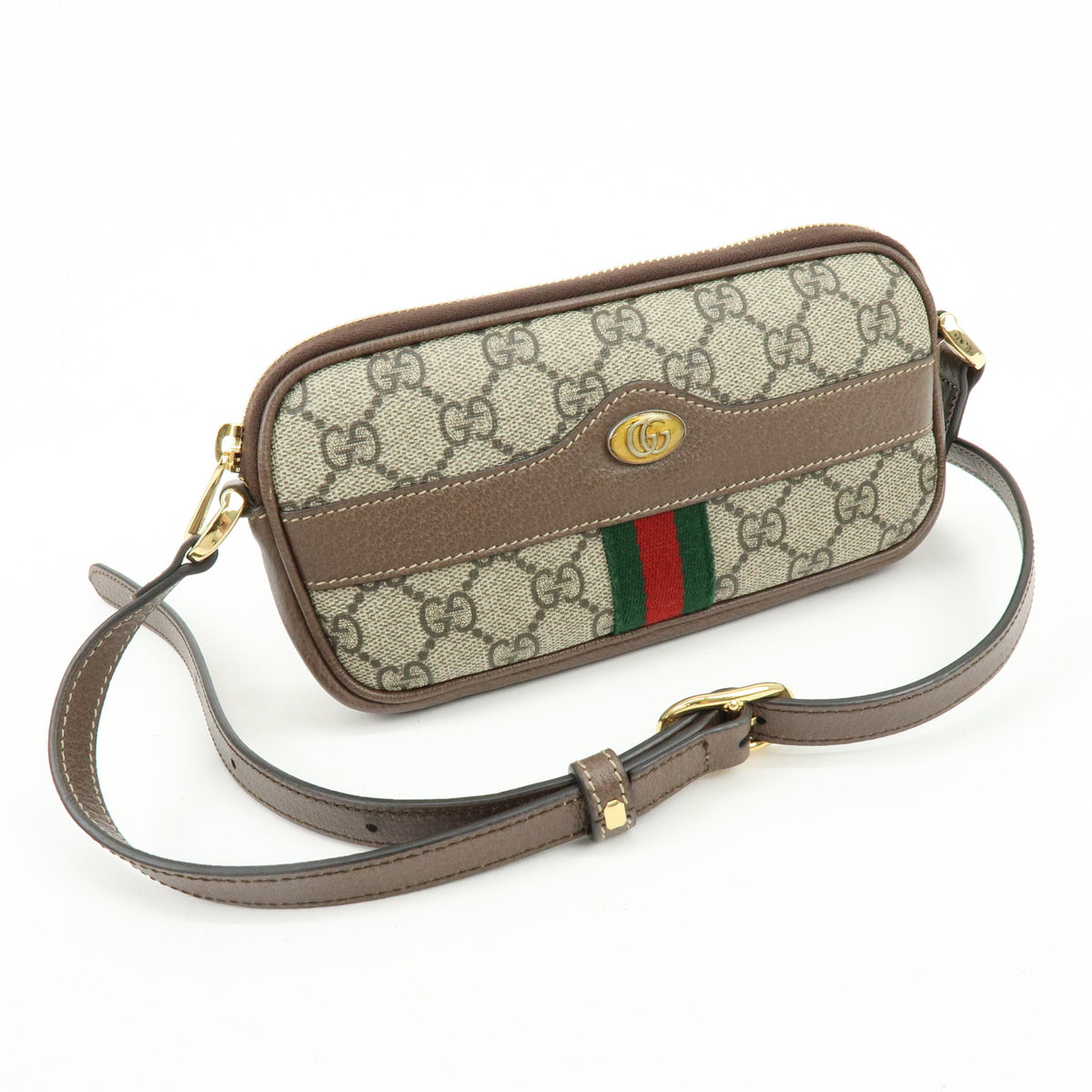 GUCCI Ophidia Sherry GG Supreme Leather Shoulder Bag Brown 598664