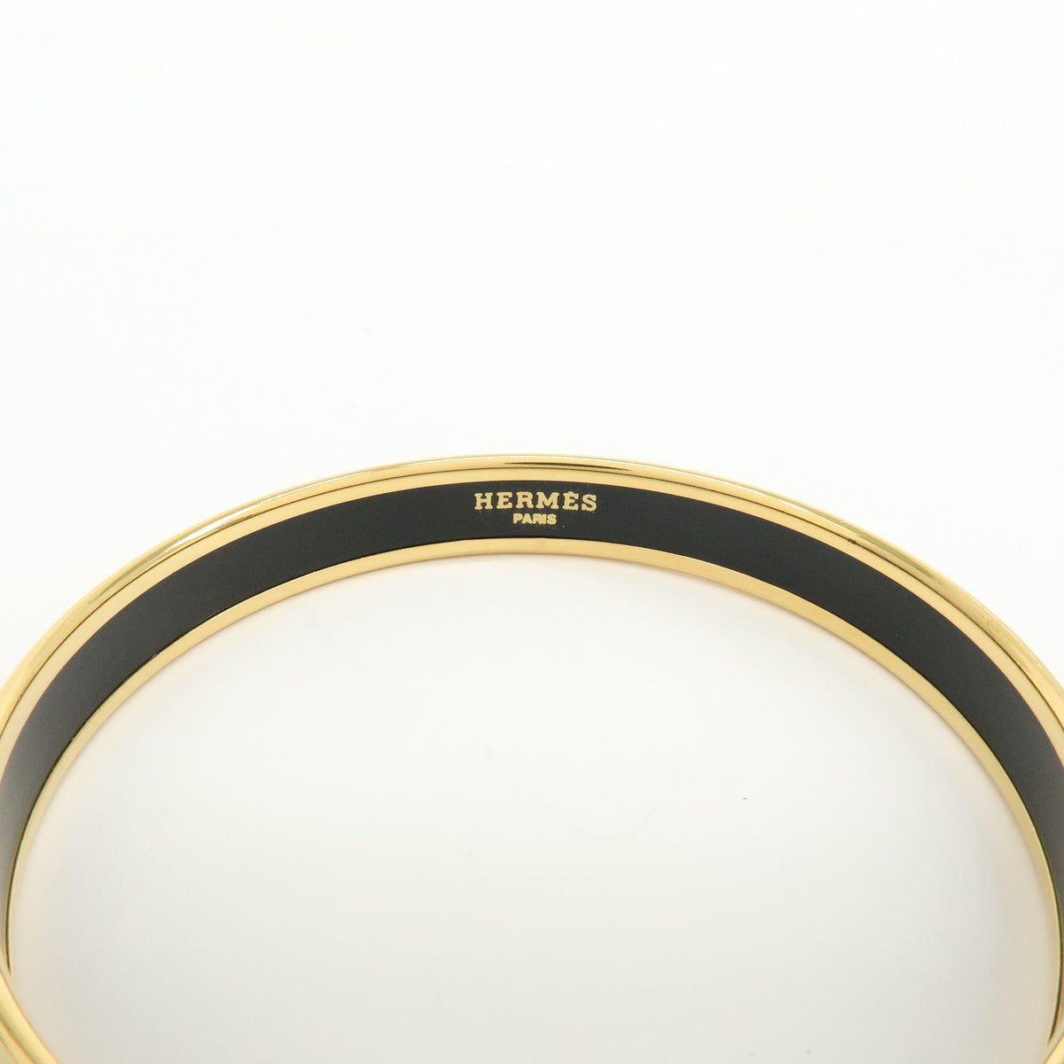 HERMES Email PM Gold Plated Bracelet Bangle Yellow Gold