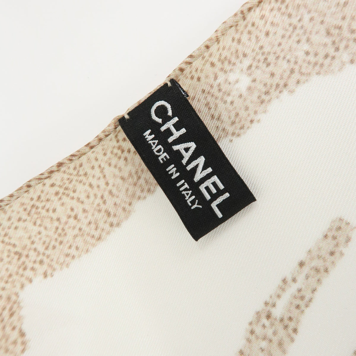 CHANEL COCO Mark Camellia Silk 100% Scarf White Black Red Beige