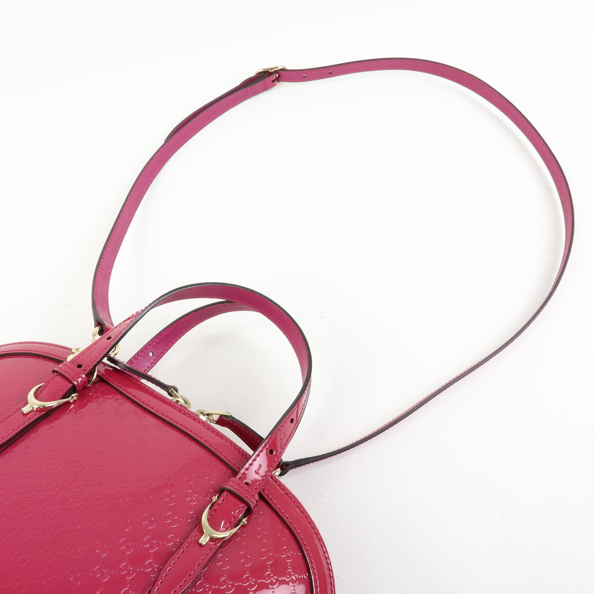 GUCCI Gucci Nice Microguccissima Patent Leather 2Way Bag Pink 309617