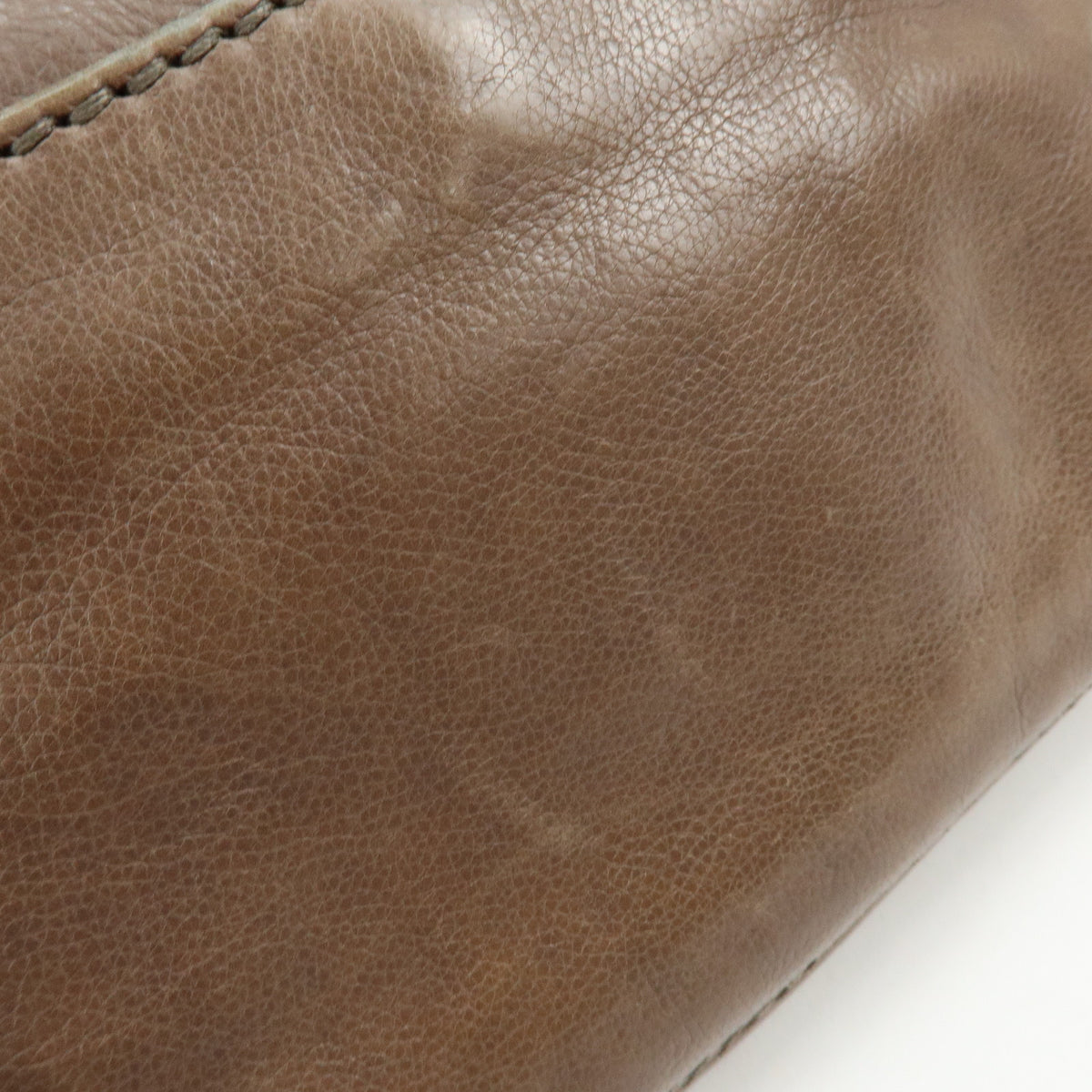 PRADA Logo Leather Flap Chain Shoulder Bag Hand Bag Greige B4659C