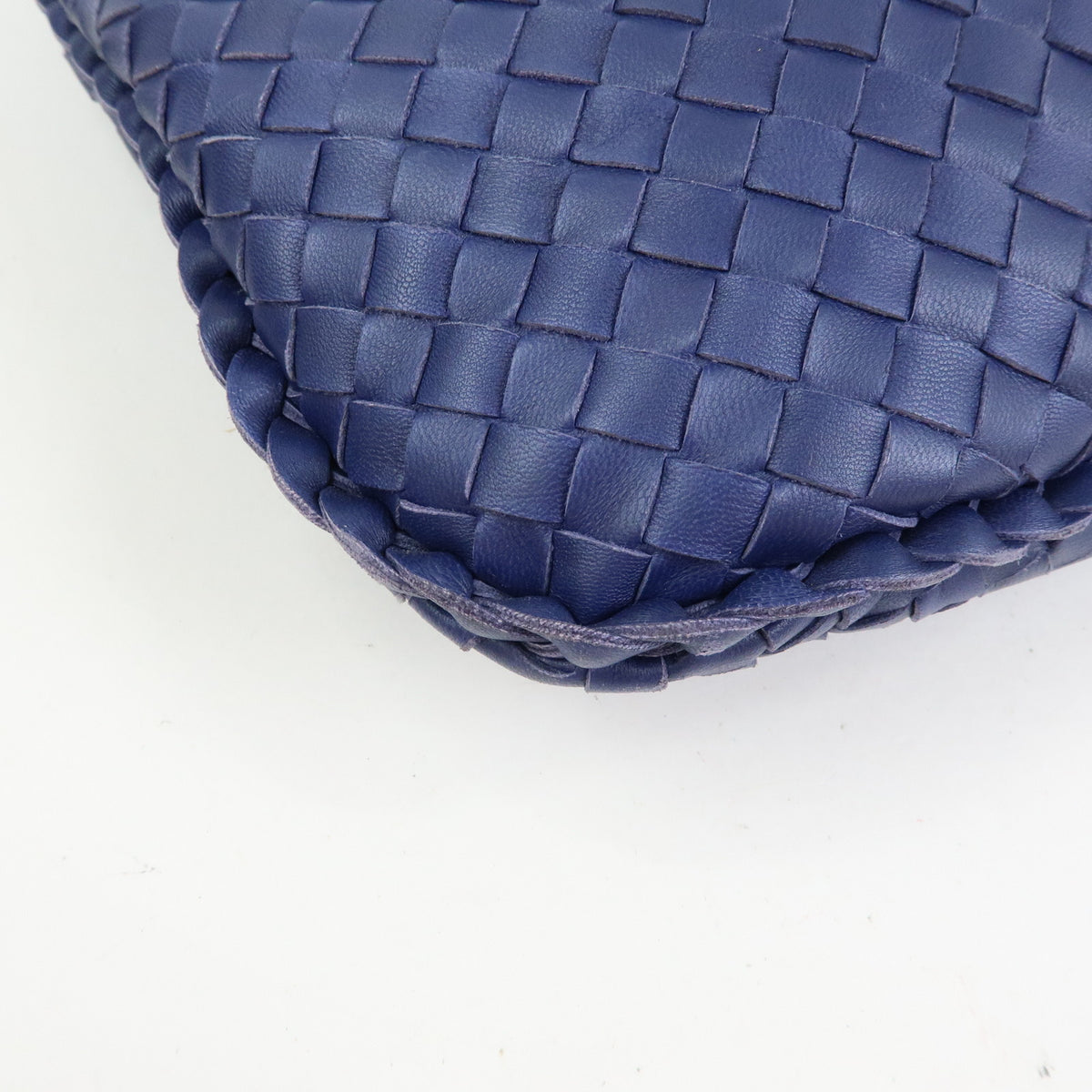 BOTTEGA VENETA Intrecciato Hobo Leather Shoulder Bag Hand Bag Navy