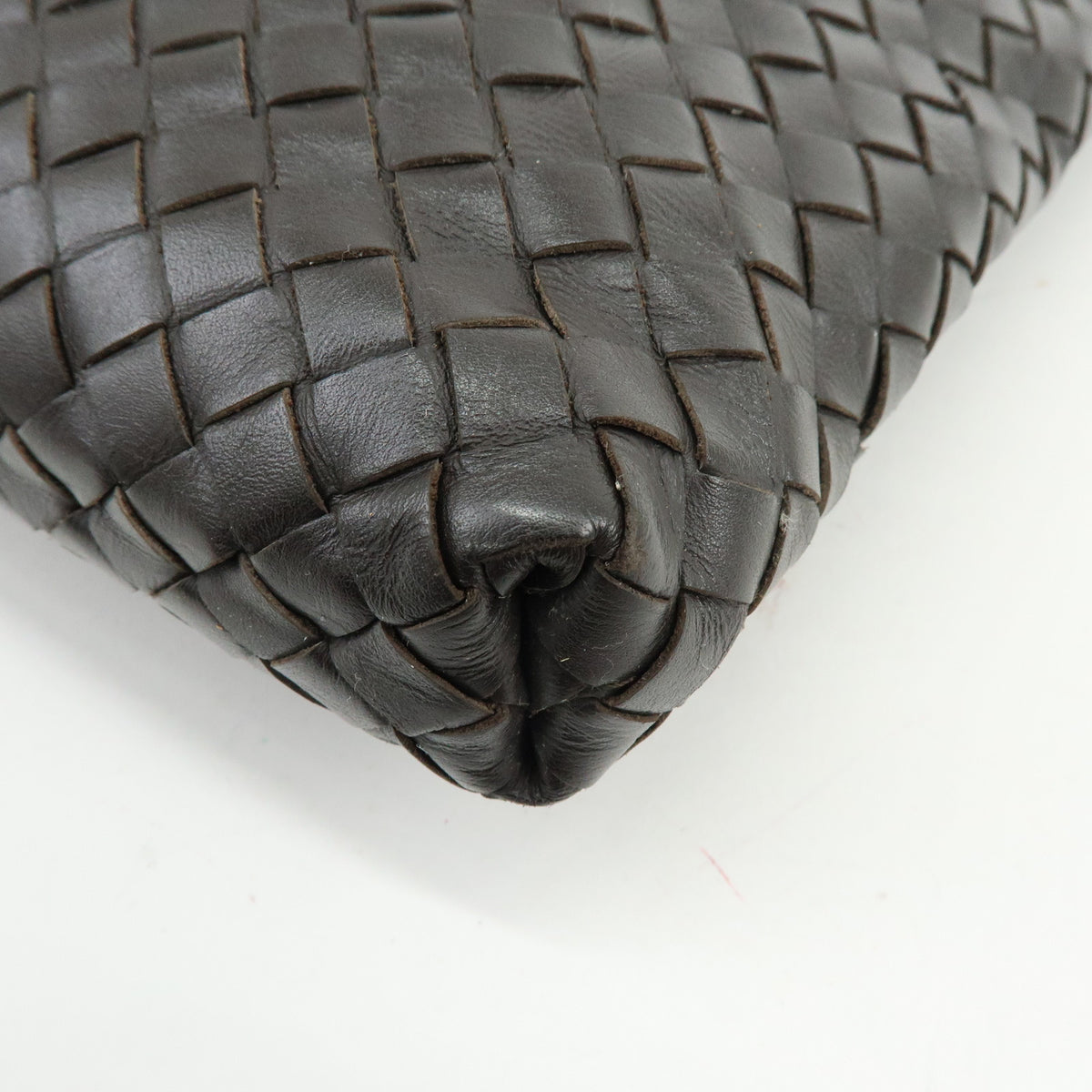 BOTTEGA VENETA Intrecciato Leather Shoulder Crossbody Bag Dark Brown