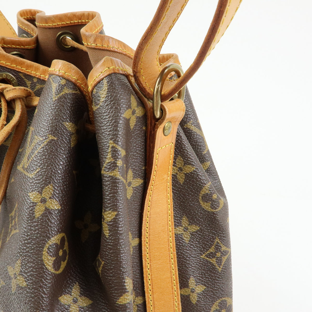 Louis Vuitton Monogram Noe Canvas Leather Shoulder Bag Brown M42224