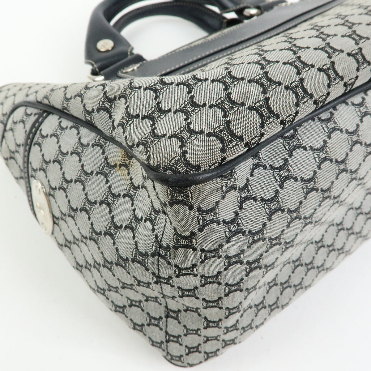 CELINE Macadam Boogie Bag Canvas Leather Hand Bag Black