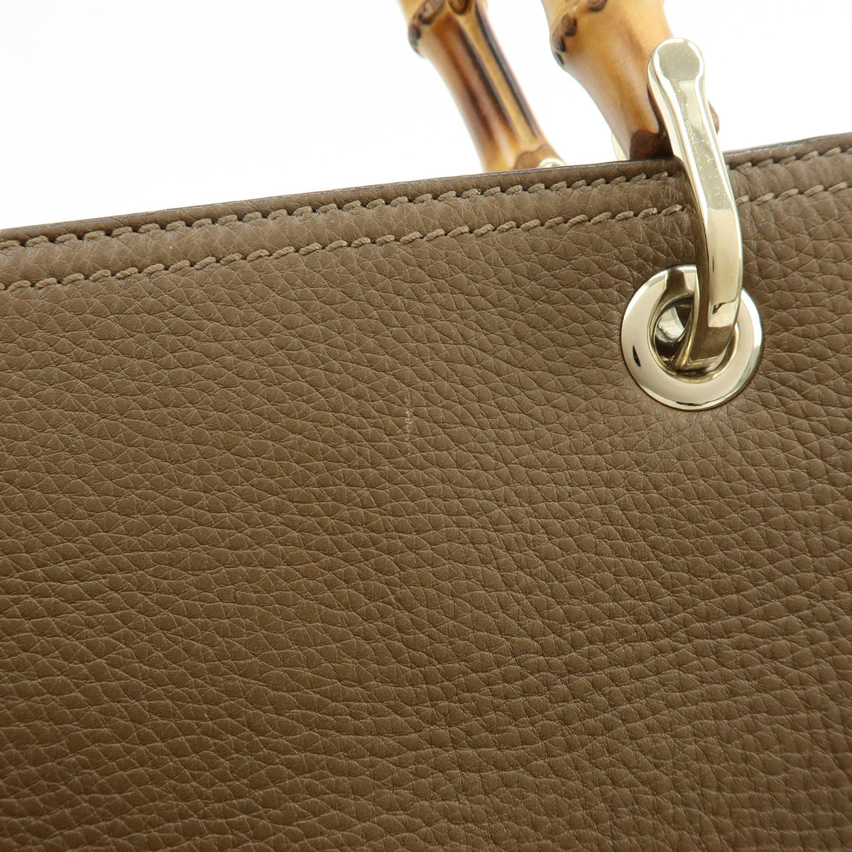 GUCCI Bamboo Shopper Medium Leather 2Way Bag Shoulder Bag 323660
