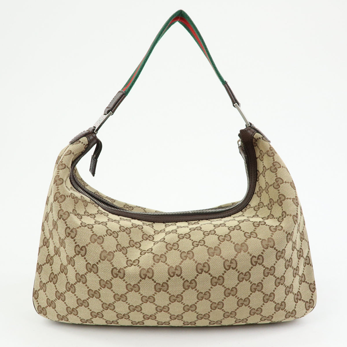 GUCCI Sherry GG Canvas Leather Shoulder Bag Hand Bag Beige Brown 146243