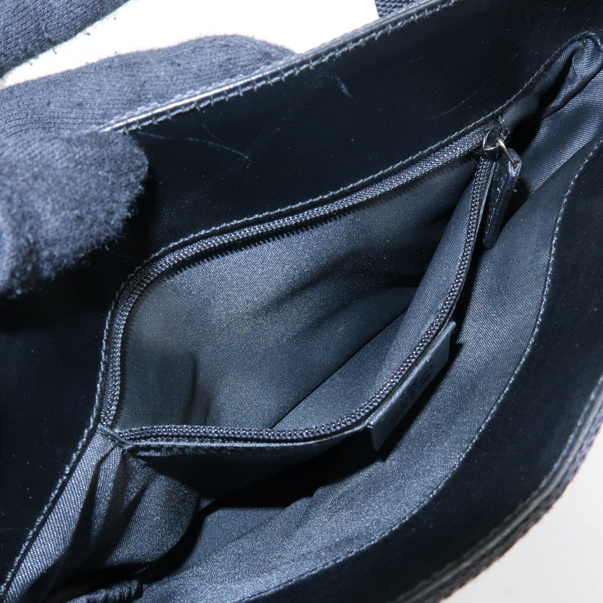 GUCCI GG Canvas Leather Mini Tote Bag Hand Bag Black 002・1079